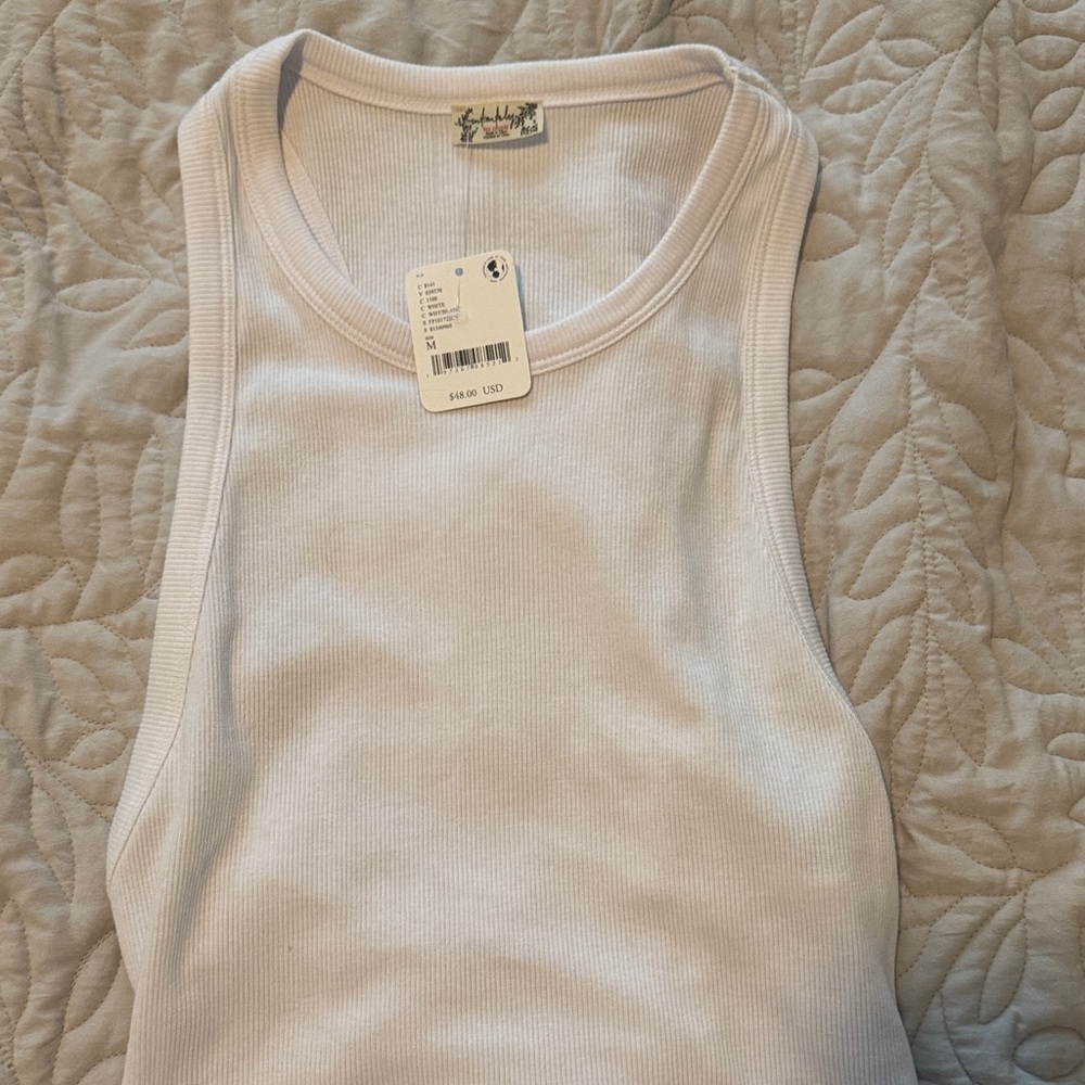 White free people tank bodysuit